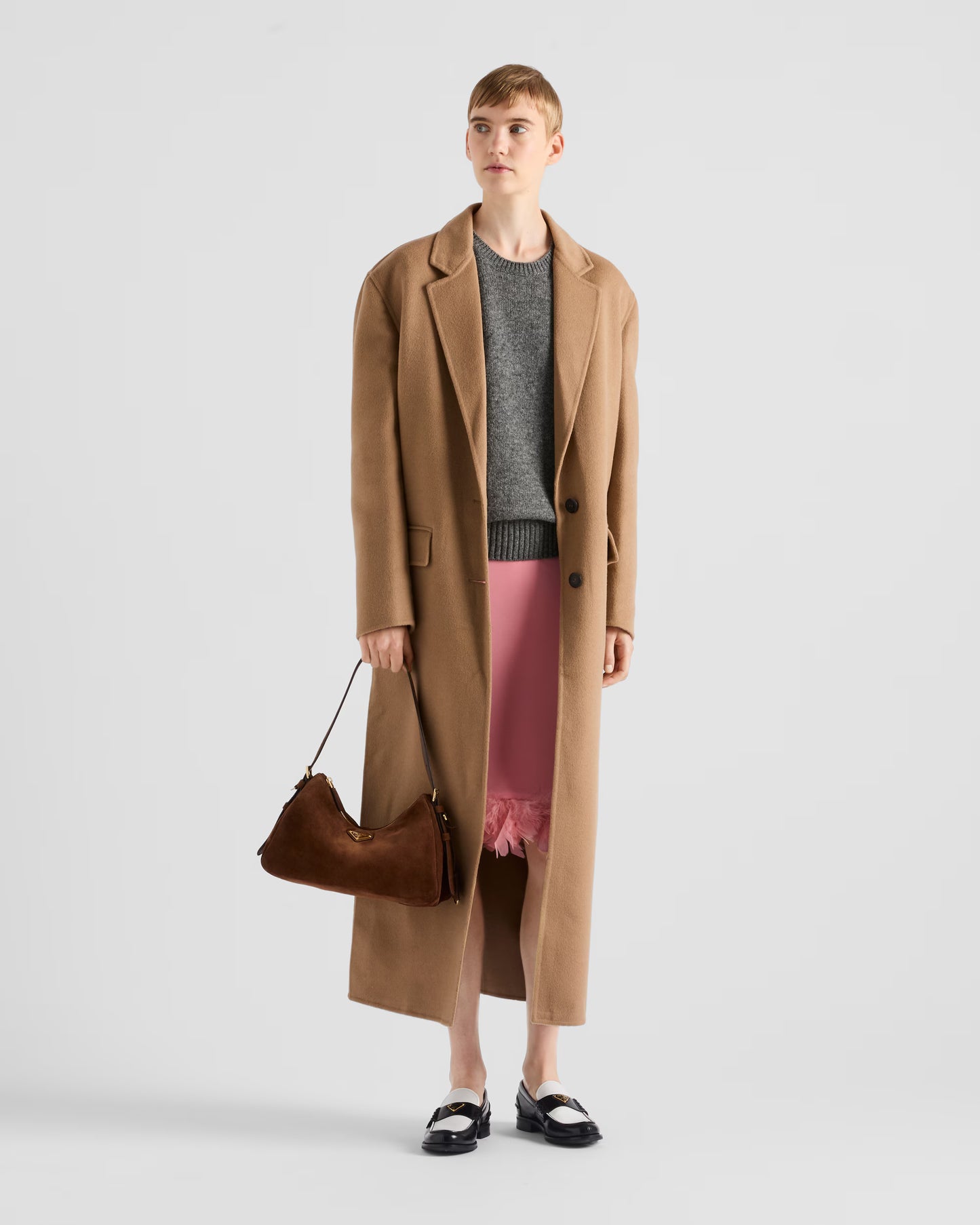 Prada Aimée medium suede shoulder bag